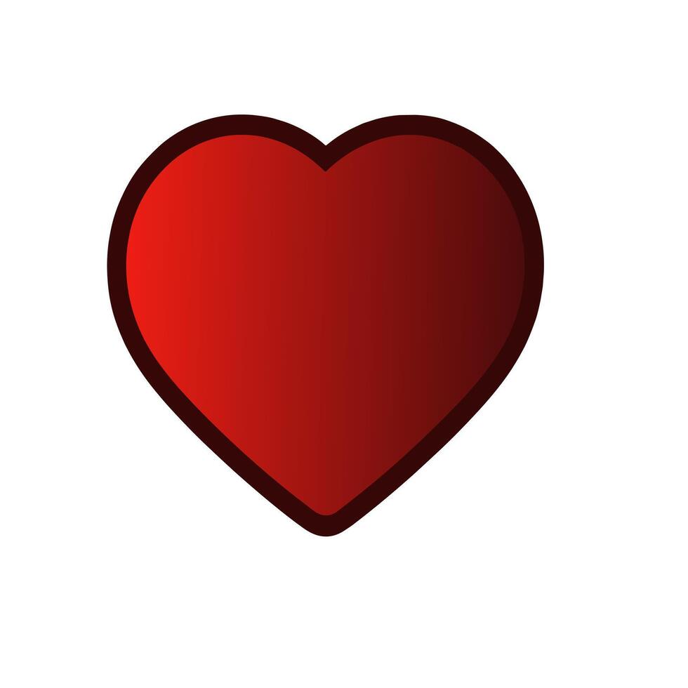 hart icoon, illustratie , rood hart helling silhouet. vector