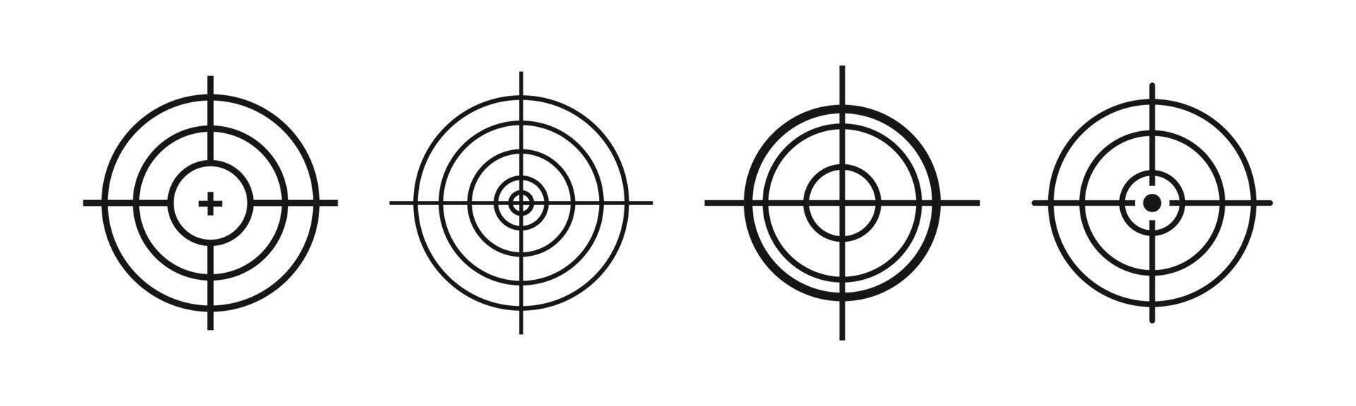 crosshair set. strekking doel pictogrammen. circulaire dradenkruis. vector