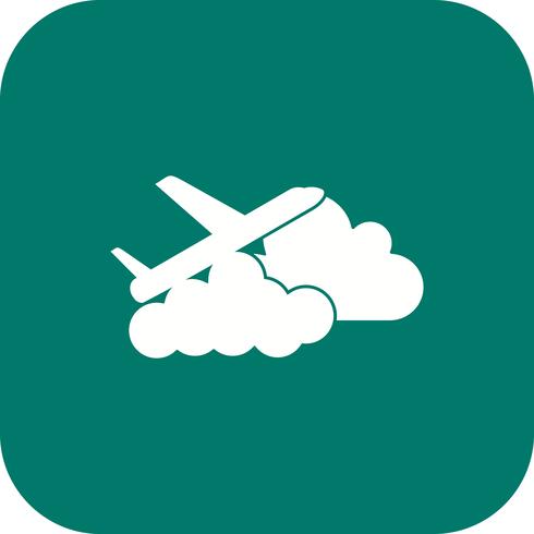 Vliegtuig wolk Vector pictogram