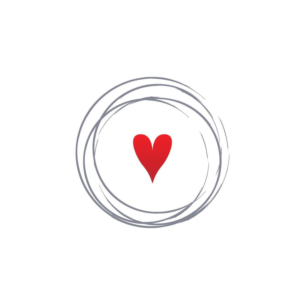 abstract circulaire meetkundig lijn hart logo vector