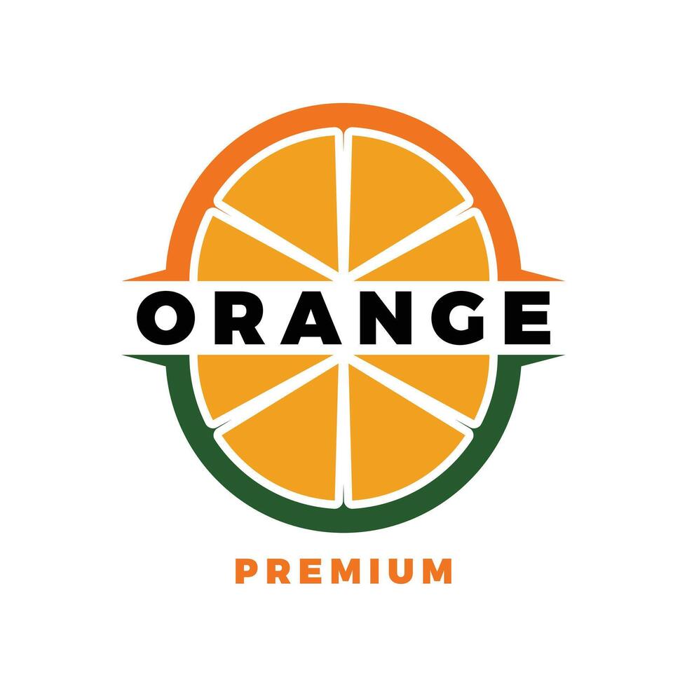 oranje fruit icoon logo sjabloon illustratie ontwerp vector