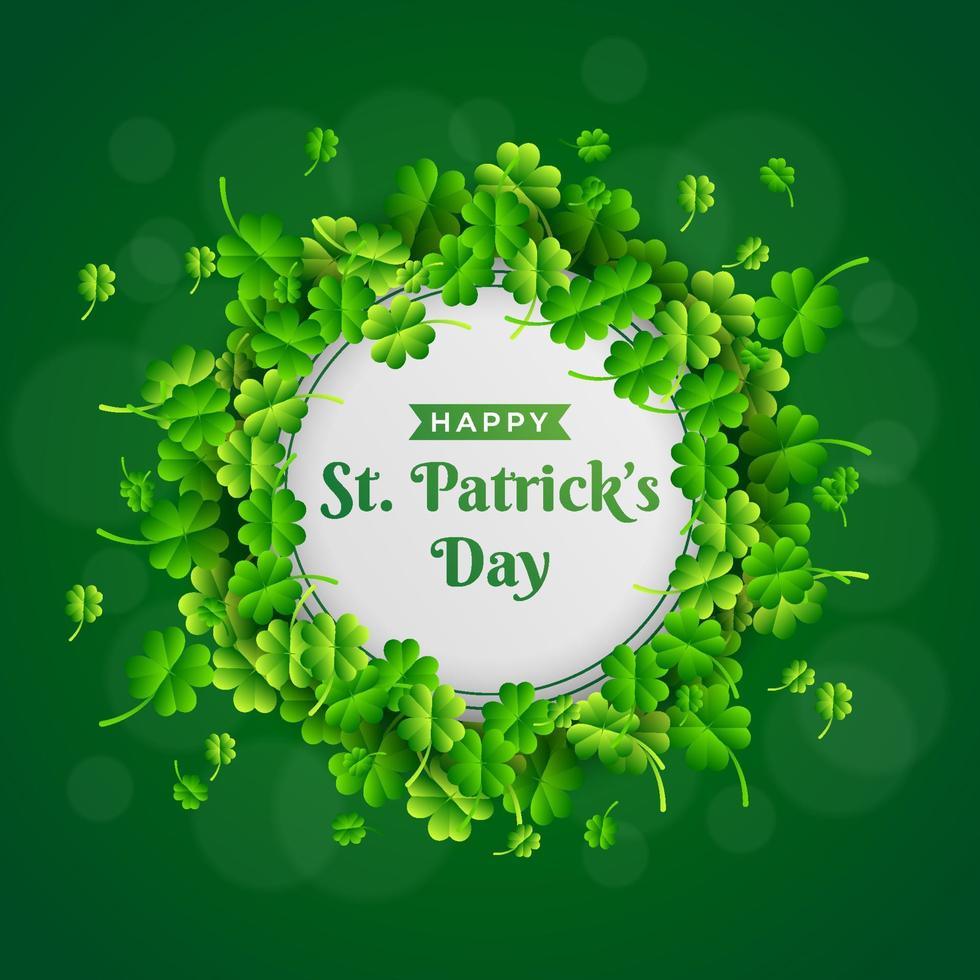 NS. patrick's day achtergrond met klaverbladeren vector