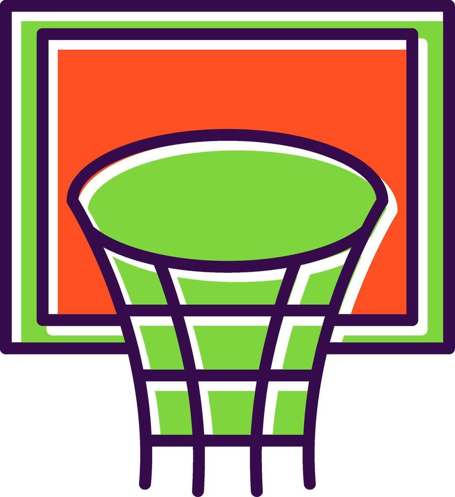 basketbal hoepel gevulde ontwerp icoon vector