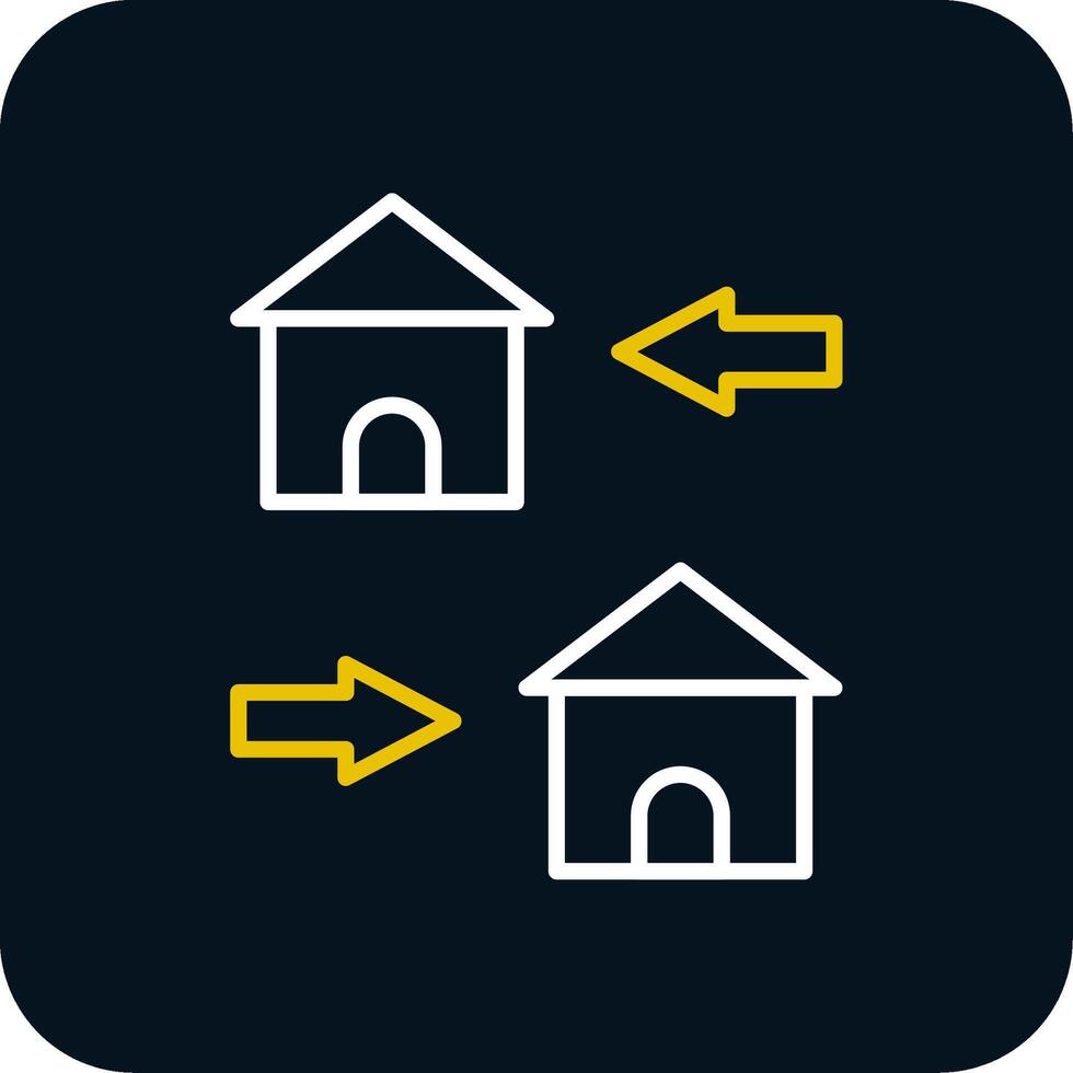 verandering van behuizing lijn rood cirkel icoon vector