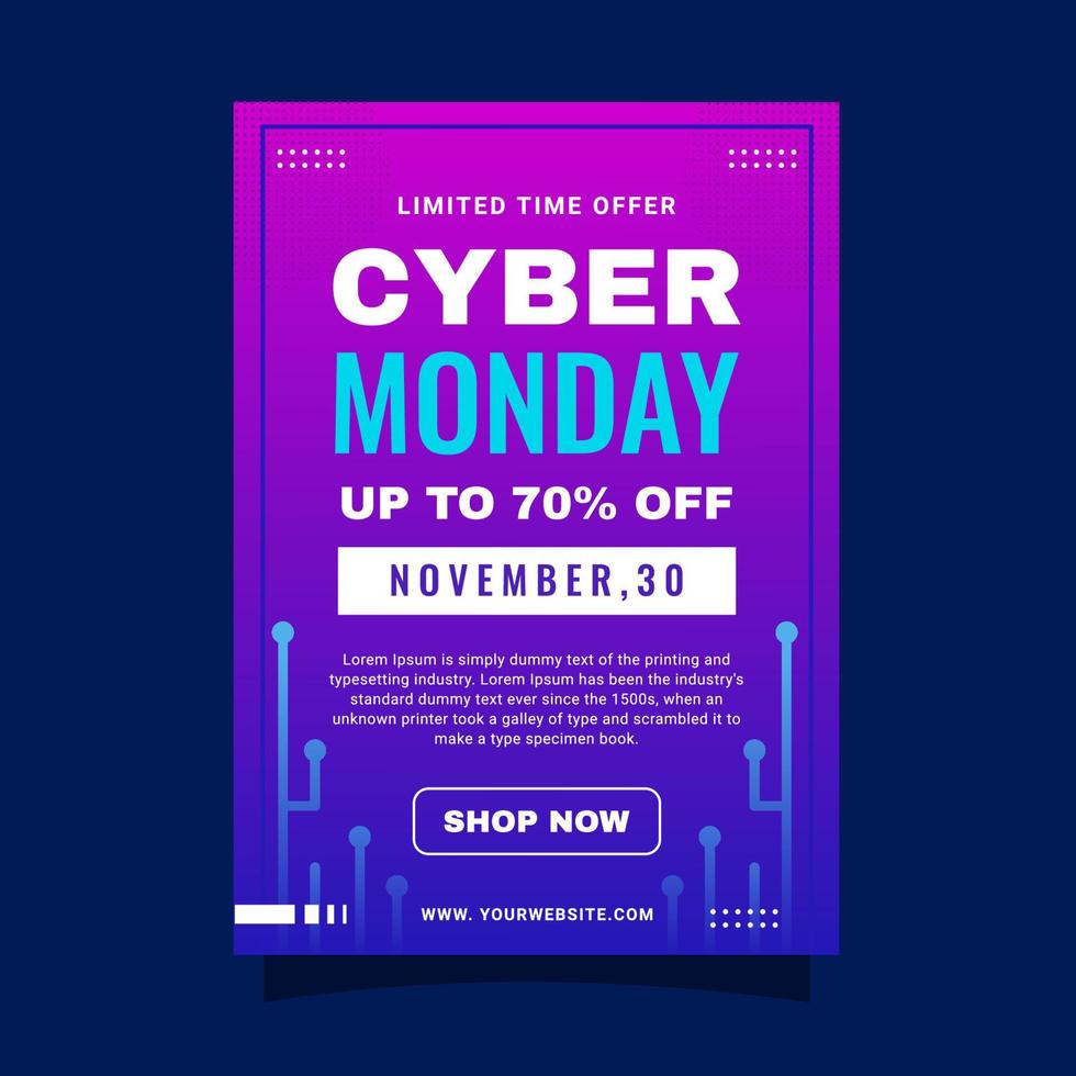 cyber maandag evenement verkoop poster vector