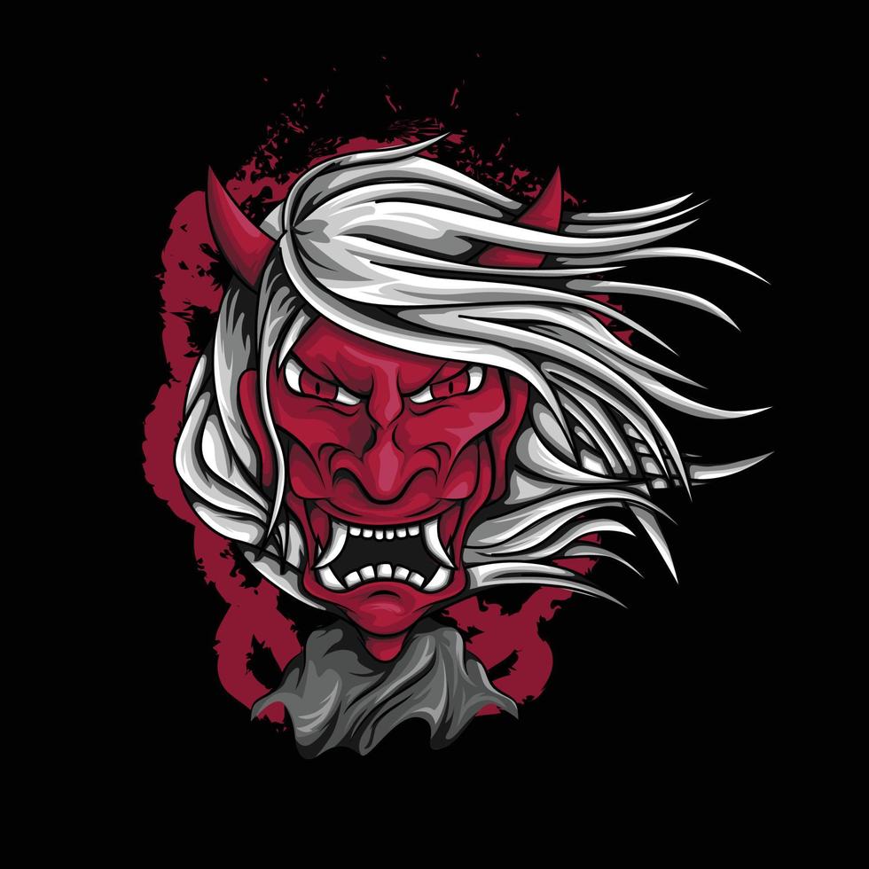 hannya masker japanse illustratie premium vector