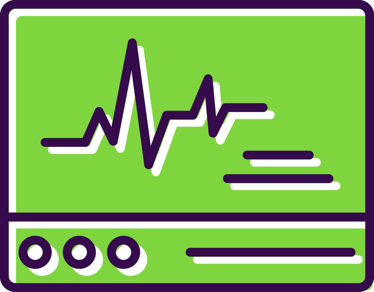 ecg toezicht houden op gevulde ontwerp icoon vector