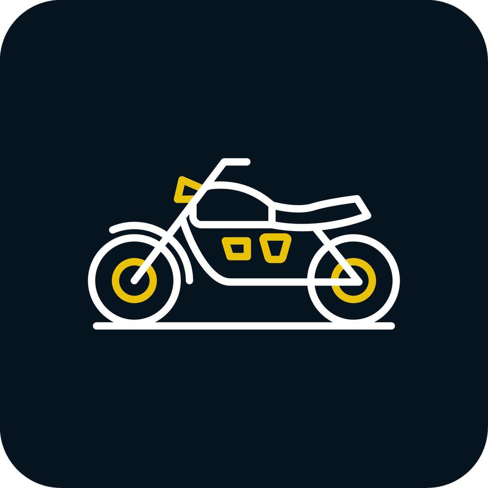 motorfietsen lijn geel wit icoon vector
