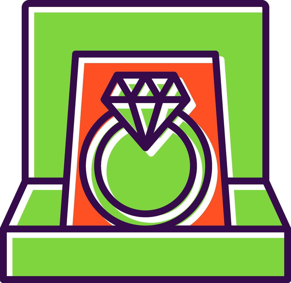 diamant ring gevulde ontwerp icoon vector