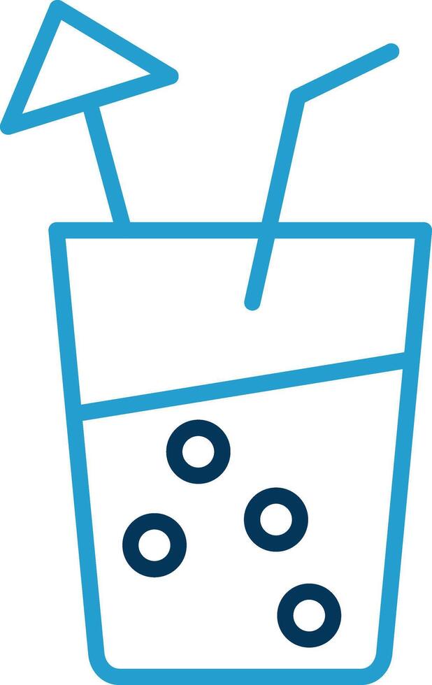 zacht drinken lijn blauw twee kleur icoon vector