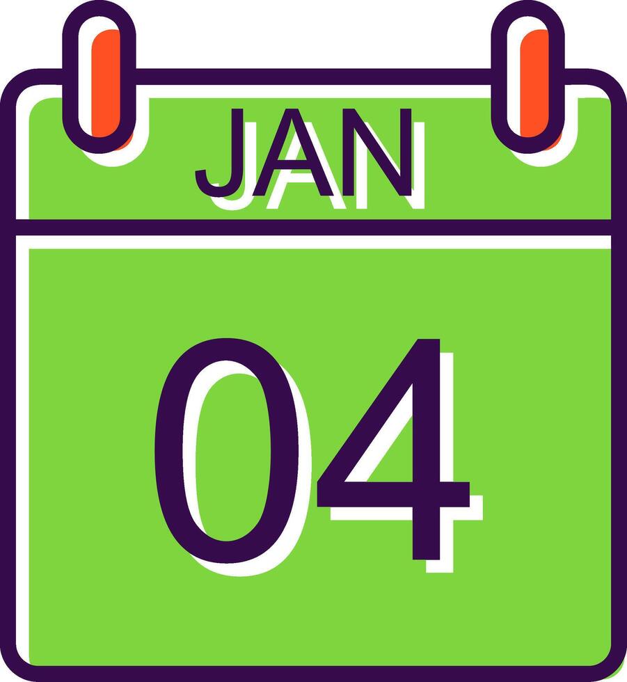 januari gevulde ontwerp icoon vector