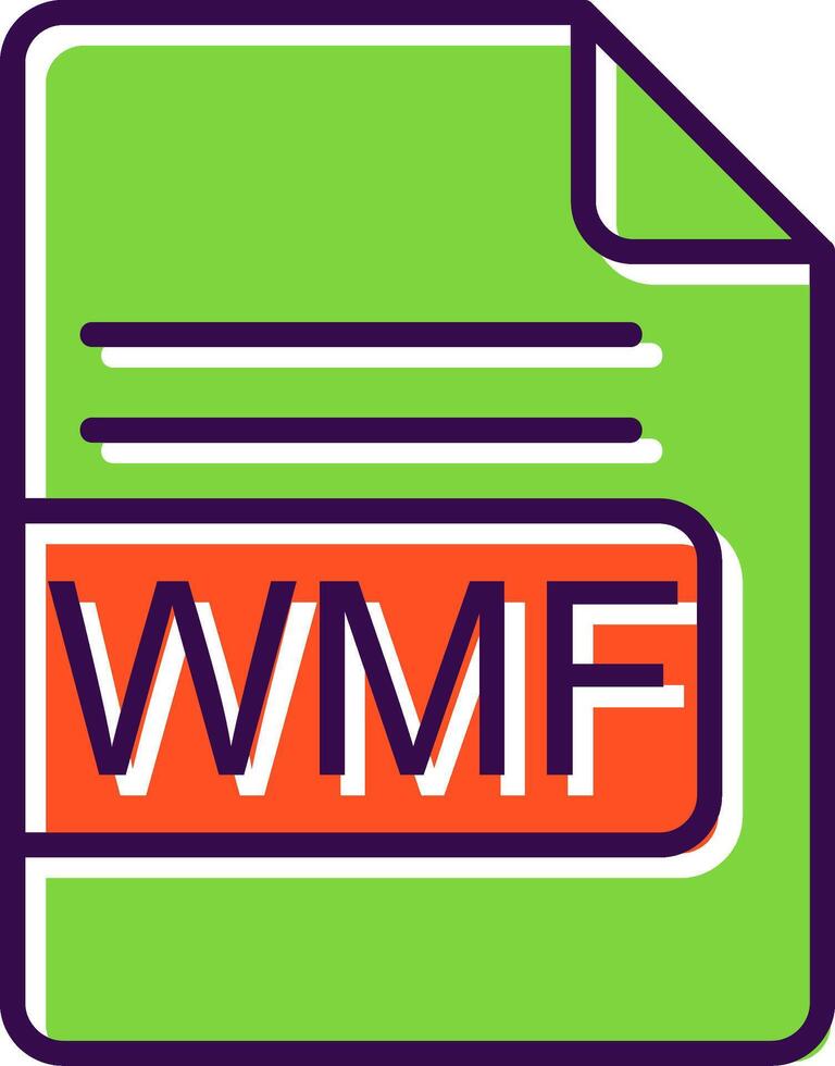 wmf het dossier formaat gevulde ontwerp icoon vector