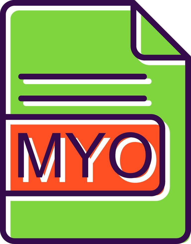 myo het dossier formaat gevulde ontwerp icoon vector