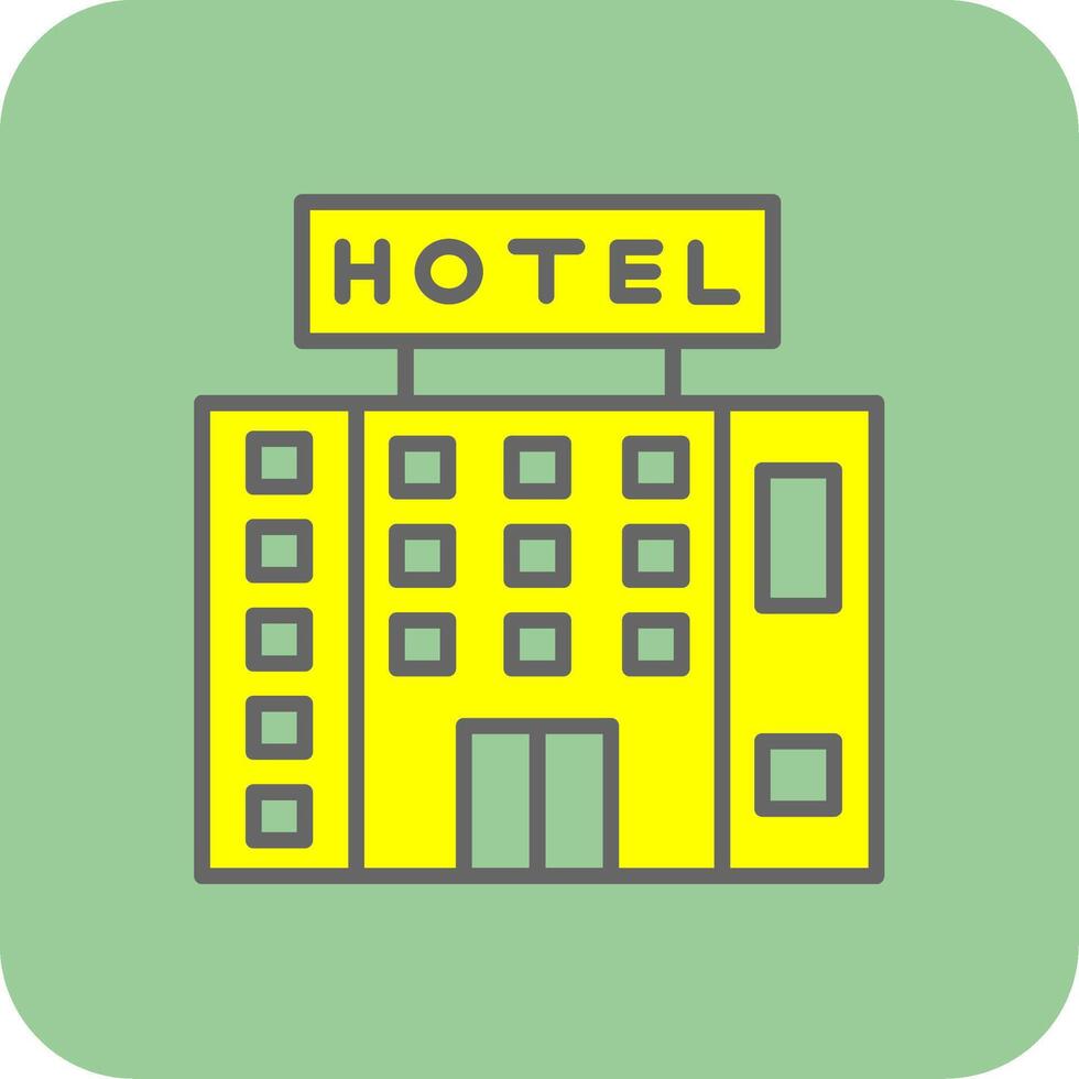 hotel gevulde geel icoon vector