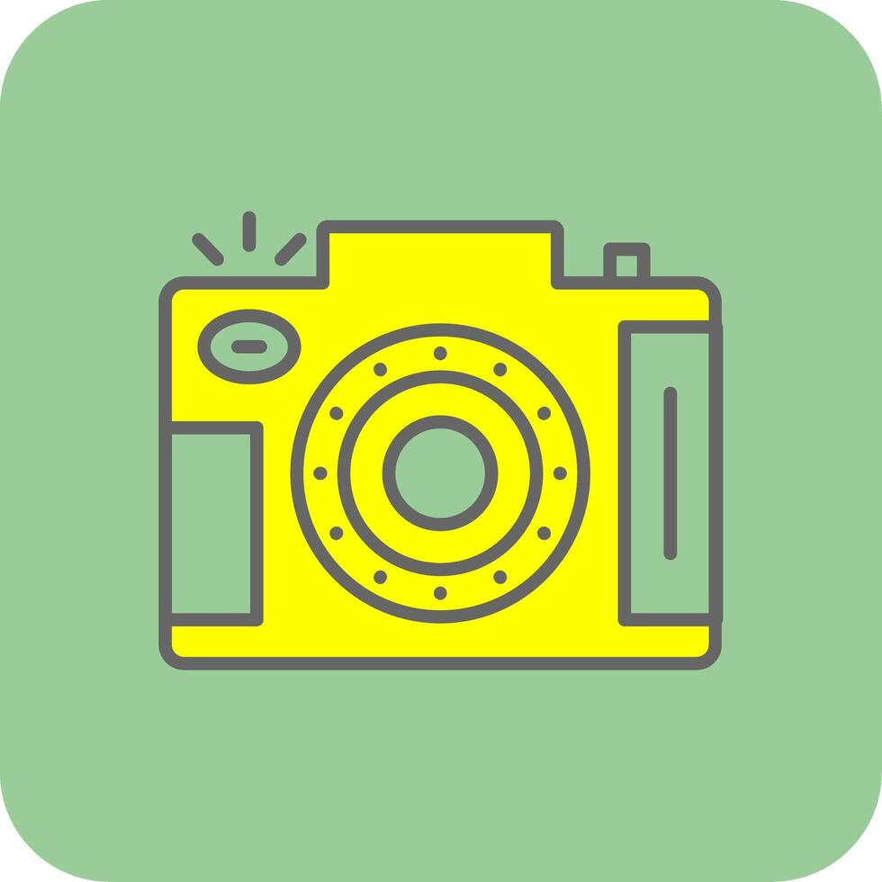 dslr camera gevulde geel icoon vector