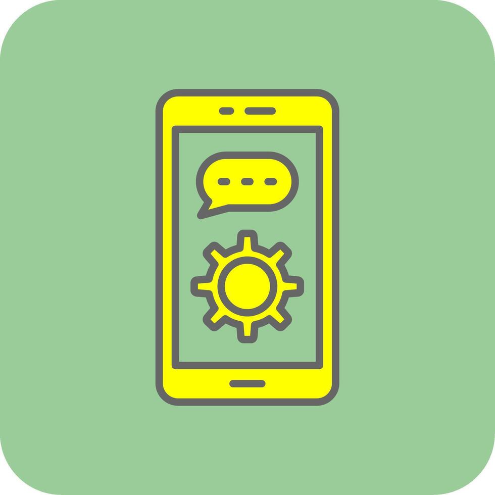 mobiel telefoon gevulde geel icoon vector