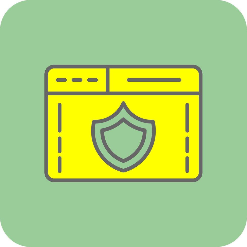 web veiligheid gevulde geel icoon vector