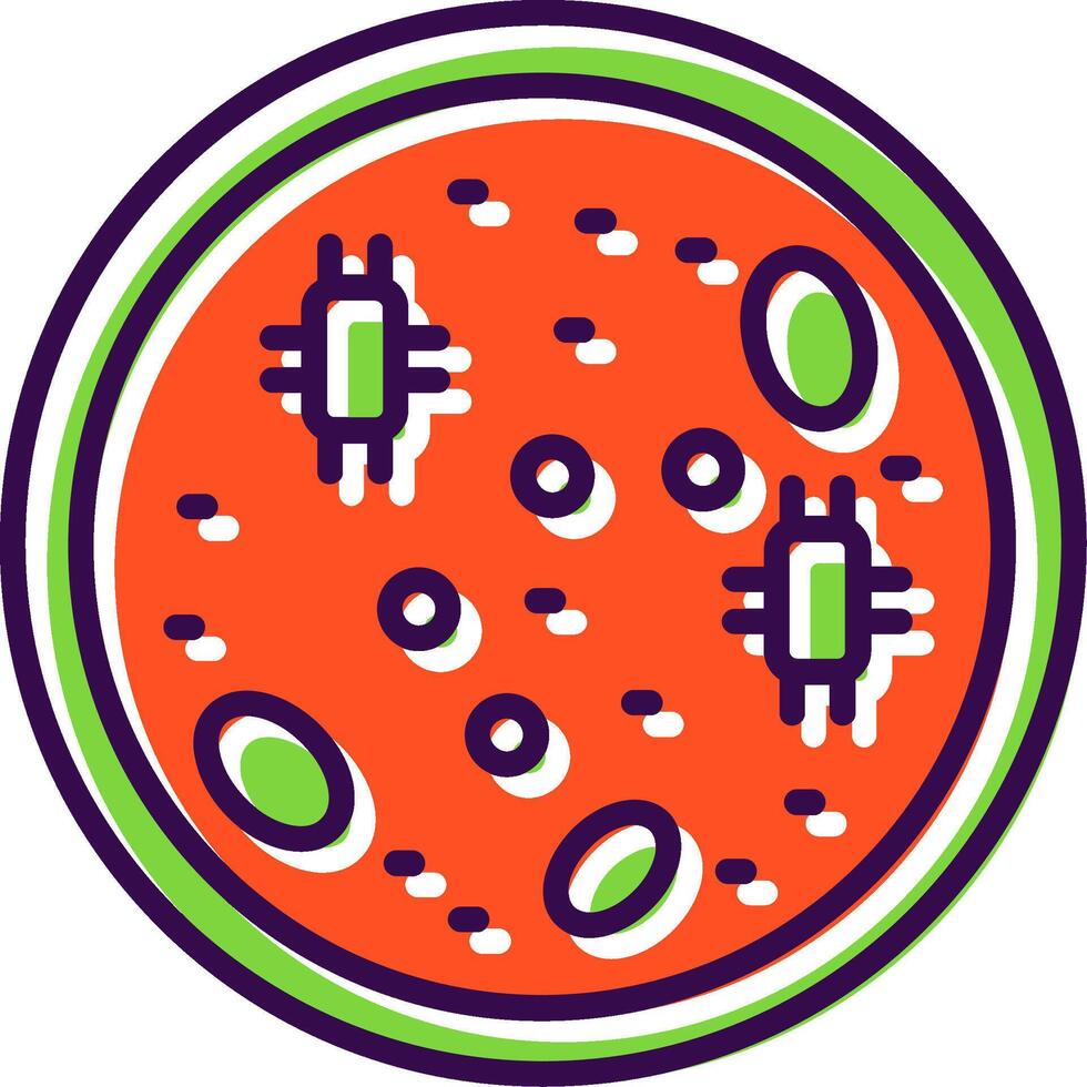 Petri schotel gevulde ontwerp icoon vector