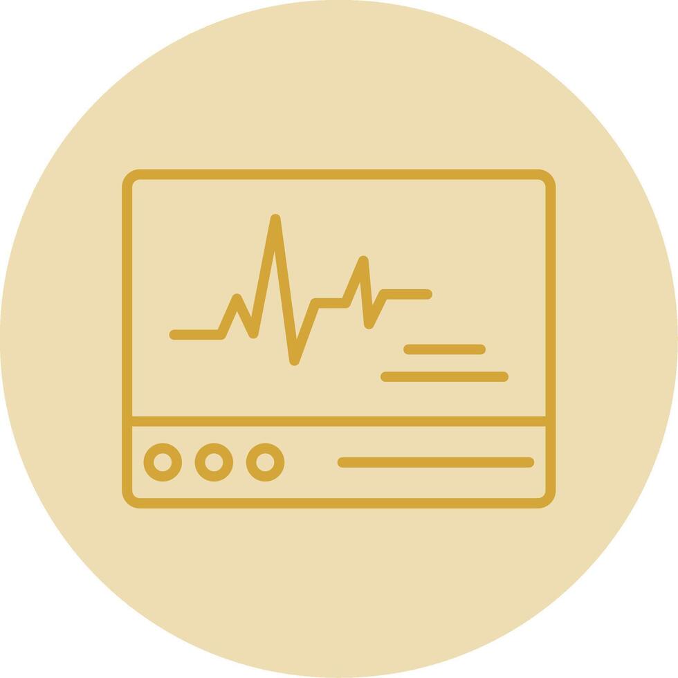 ecg toezicht houden op lijn geel cirkel icoon vector