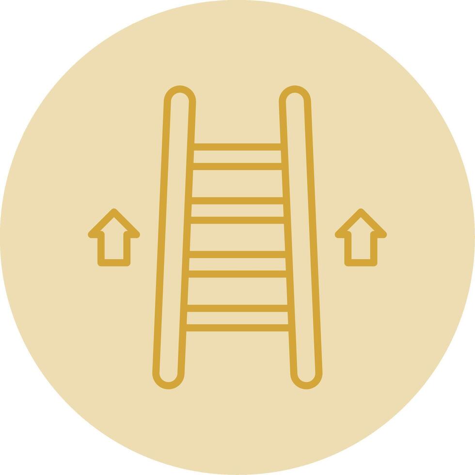 ladder lijn geel cirkel icoon vector