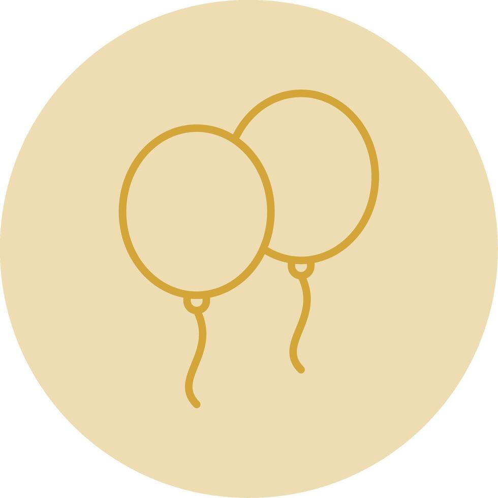 ballonnen lijn geel cirkel icoon vector