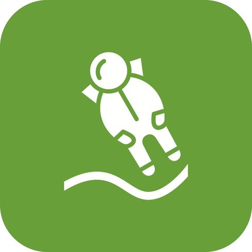 astronout landing vector pictogram