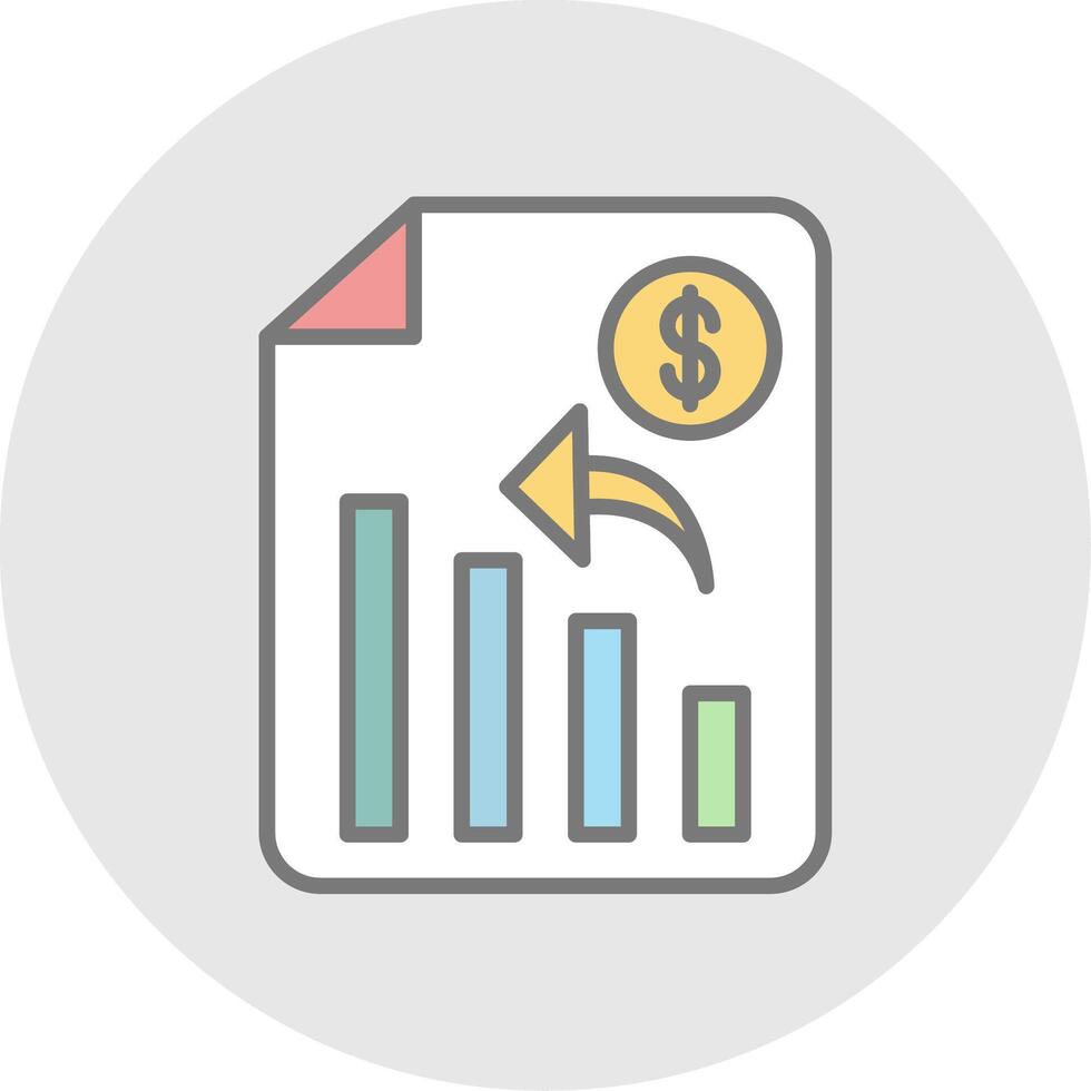 analytics lijn gevulde licht icoon vector