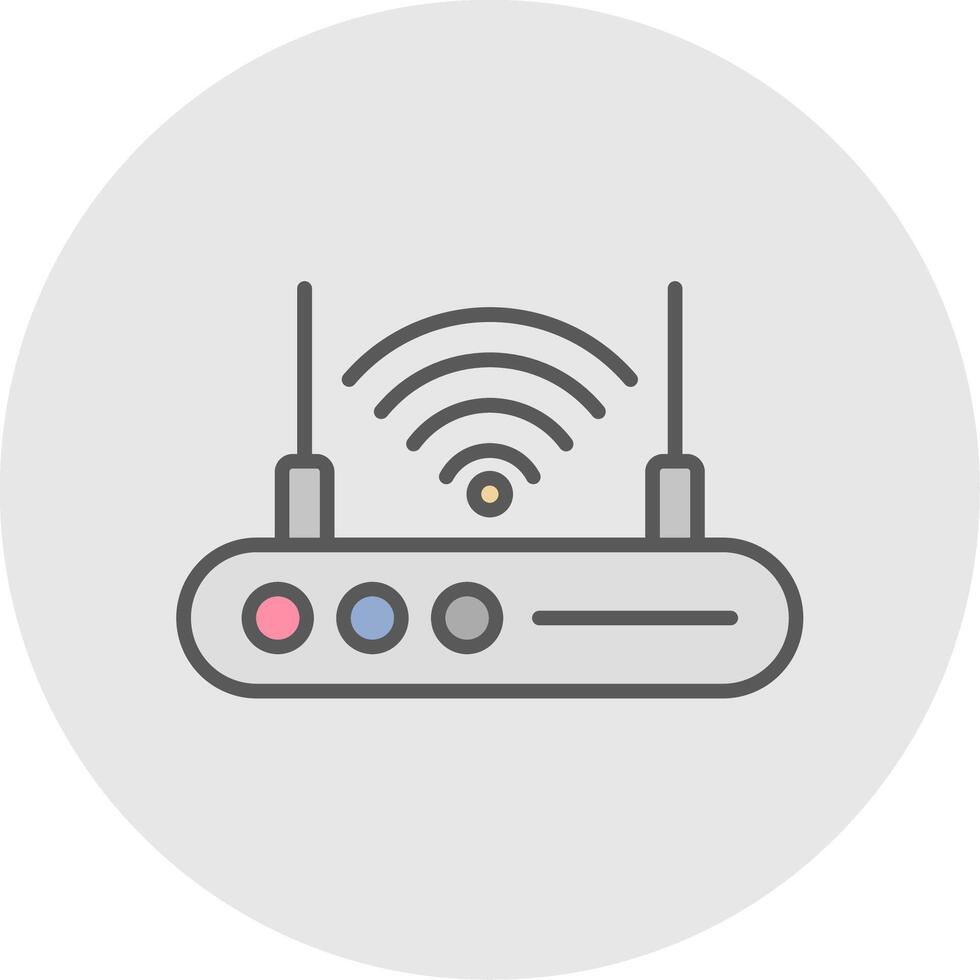 Wifi router lijn gevulde licht icoon vector