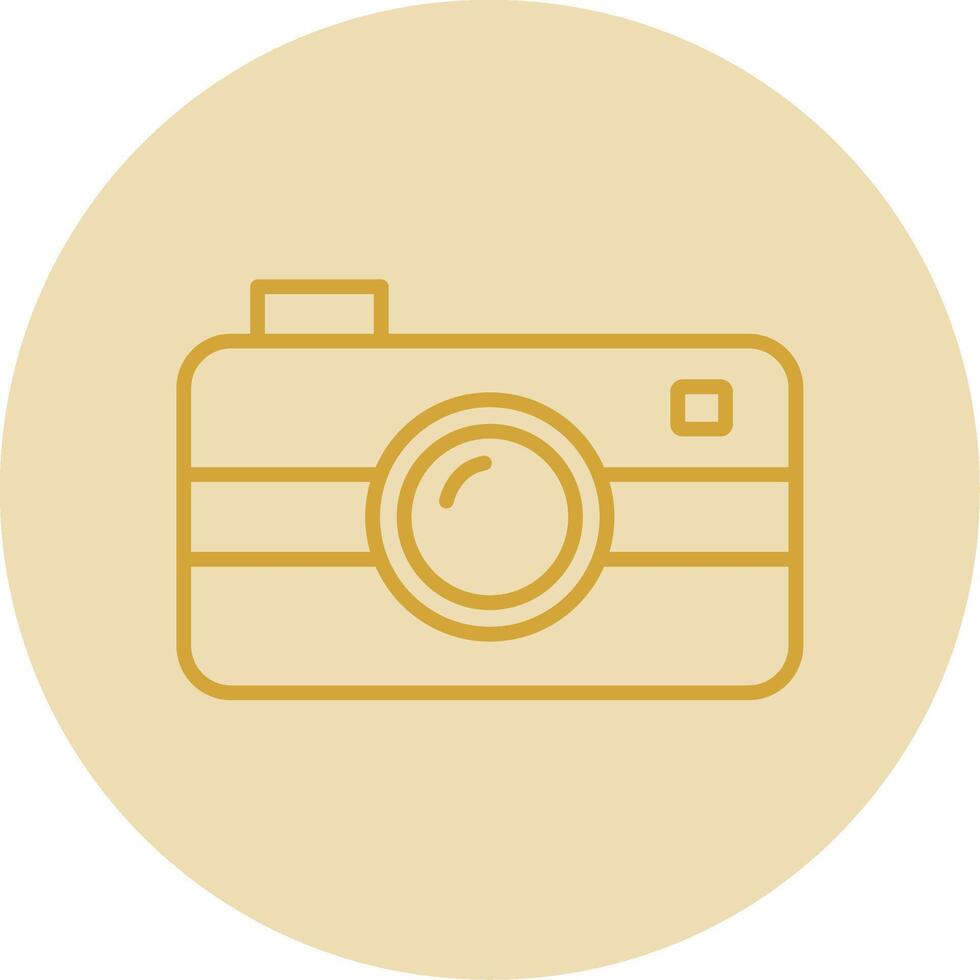 camera lijn geel cirkel icoon vector