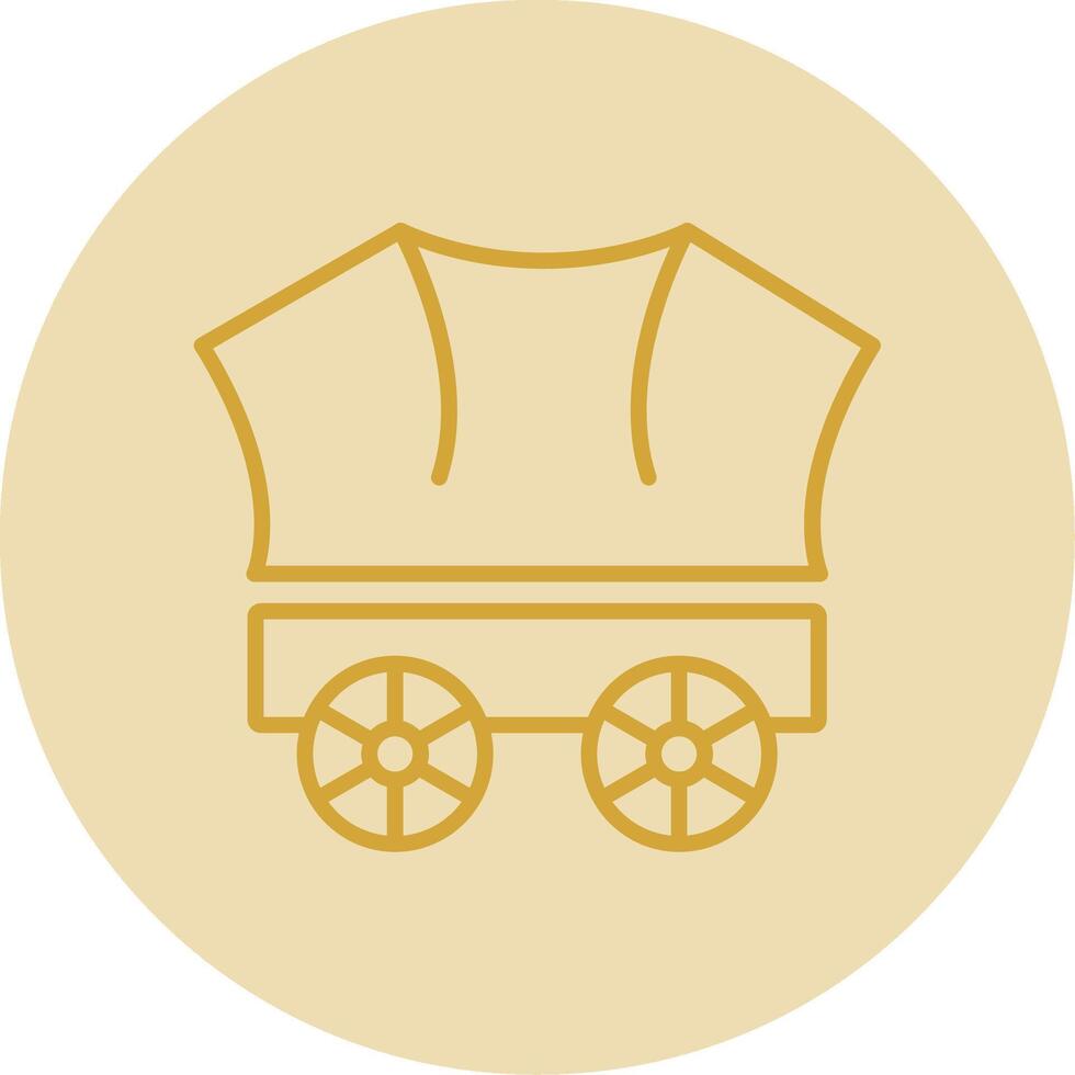 wagon lijn geel cirkel icoon vector