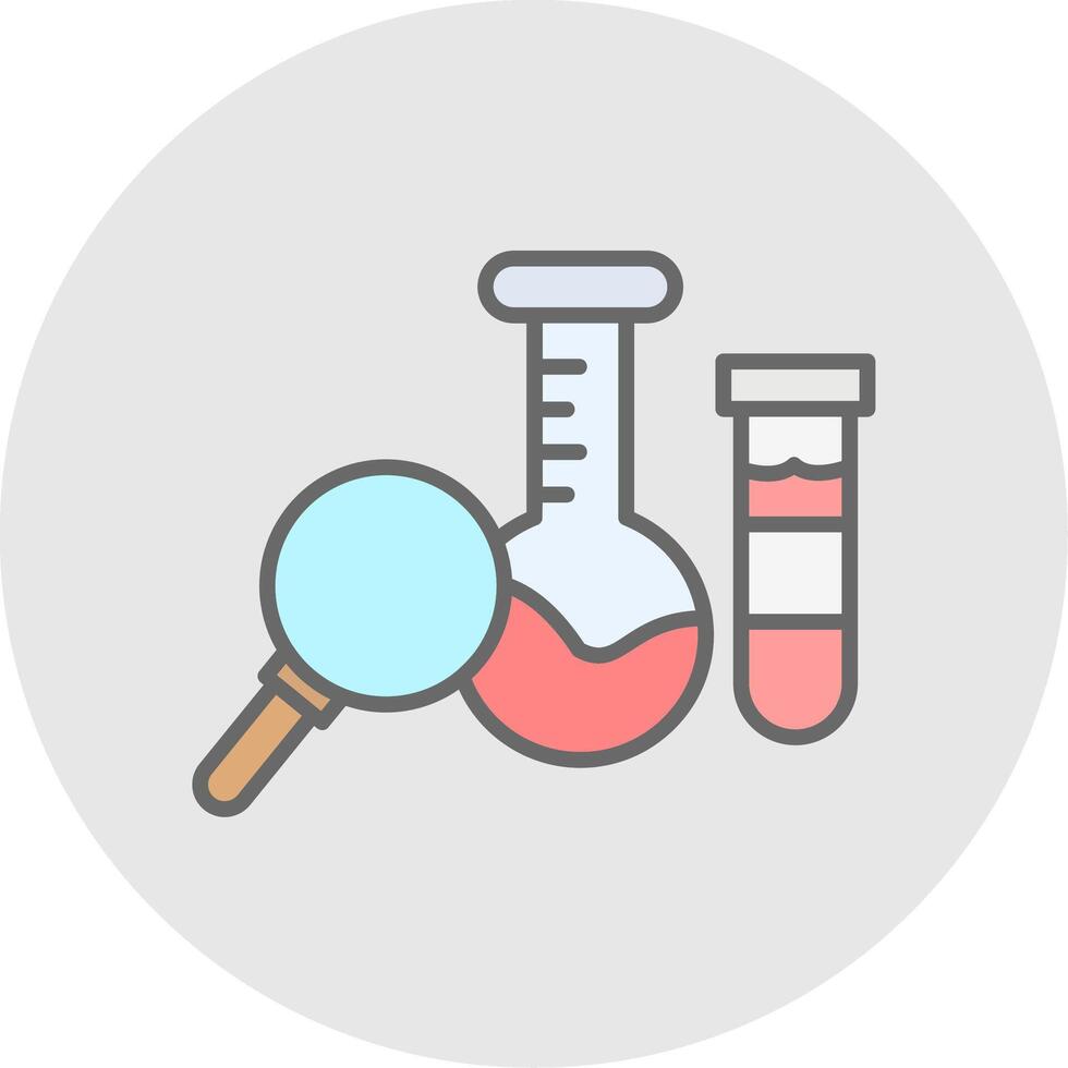 chemisch analyse lijn gevulde licht icoon vector