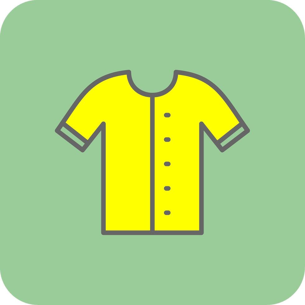 overhemd gevulde geel icoon vector