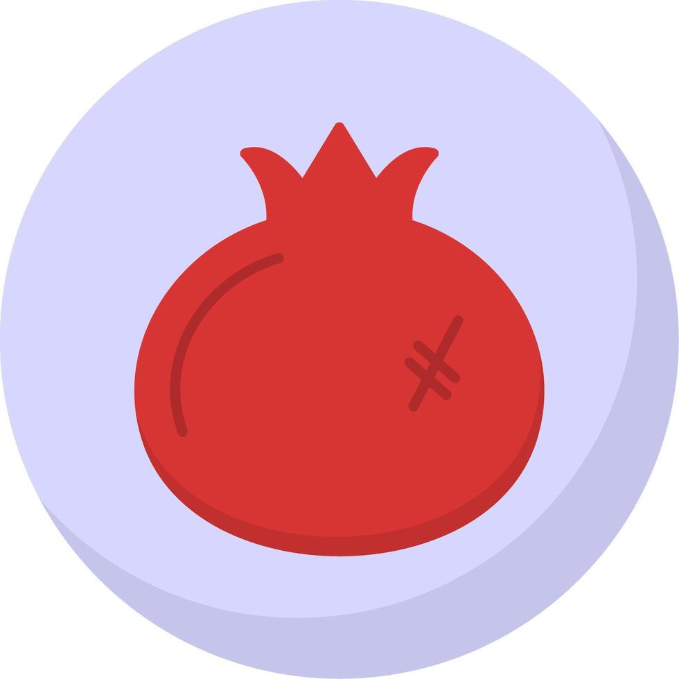 granaatappel vlak bubbel icoon vector