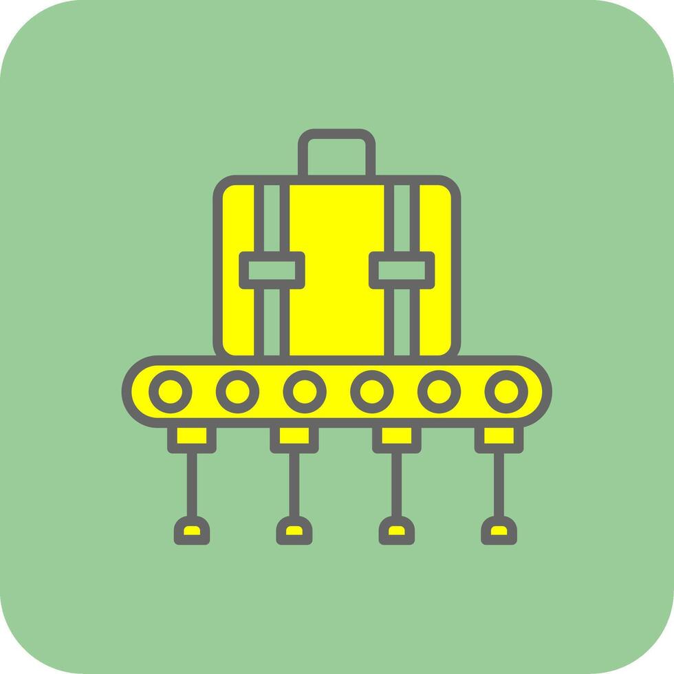 bagage transportband gevulde geel icoon vector
