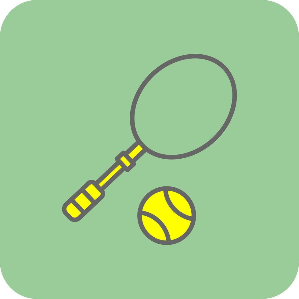 tennis gevulde geel icoon vector