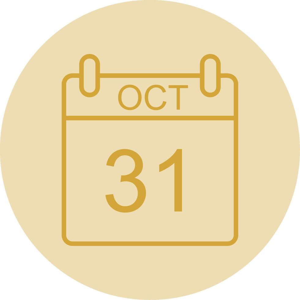 oktober lijn geel cirkel icoon vector