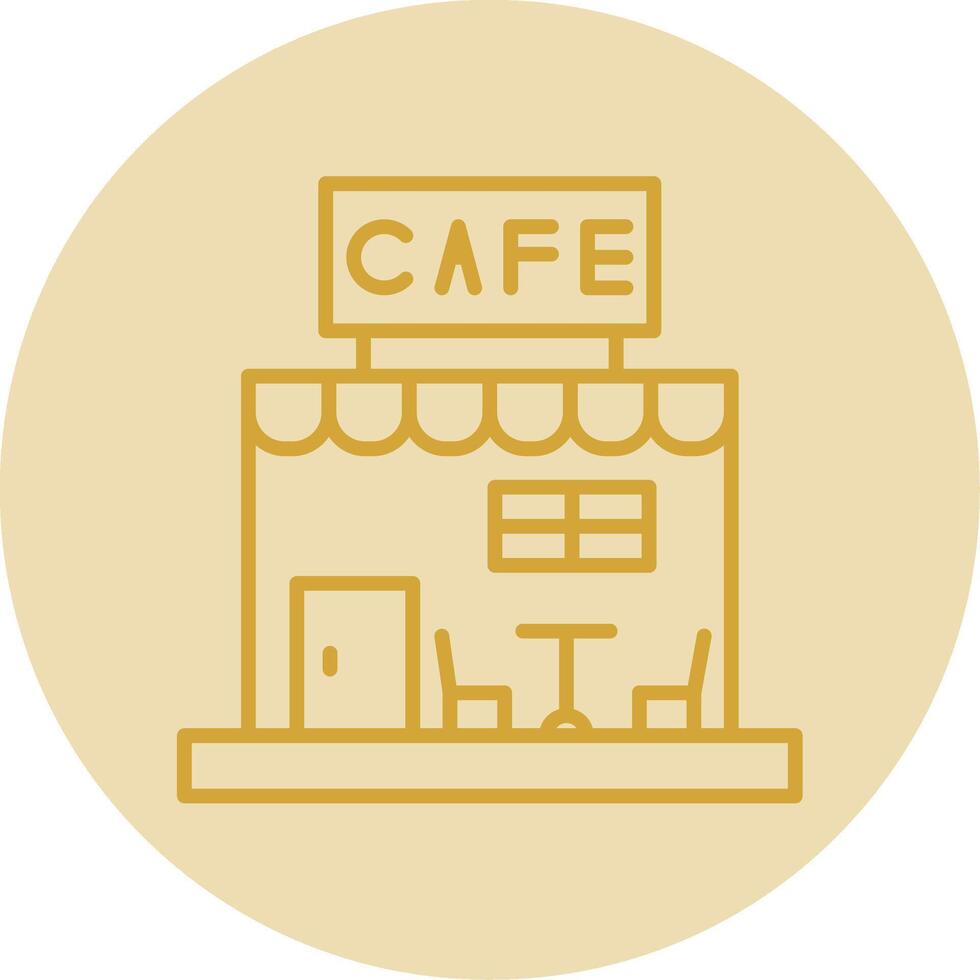 cafe lijn geel cirkel icoon vector