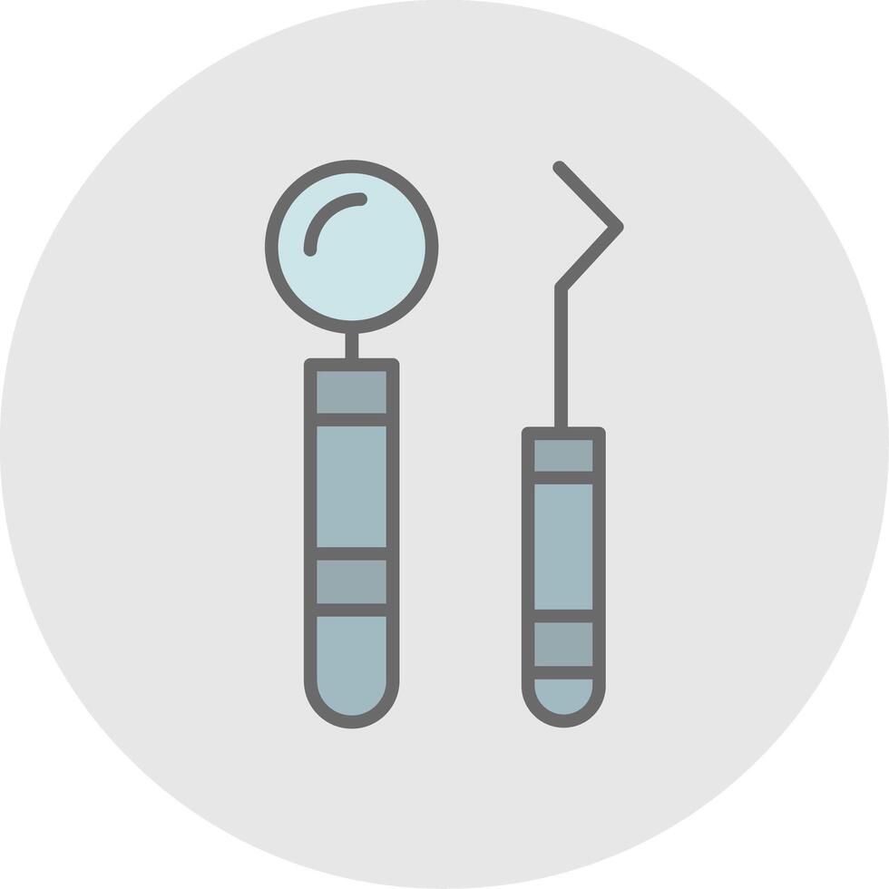 tandarts gereedschap lijn gevulde licht icoon vector