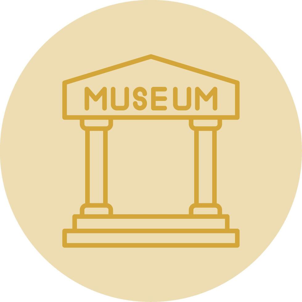 museum lijn geel cirkel icoon vector