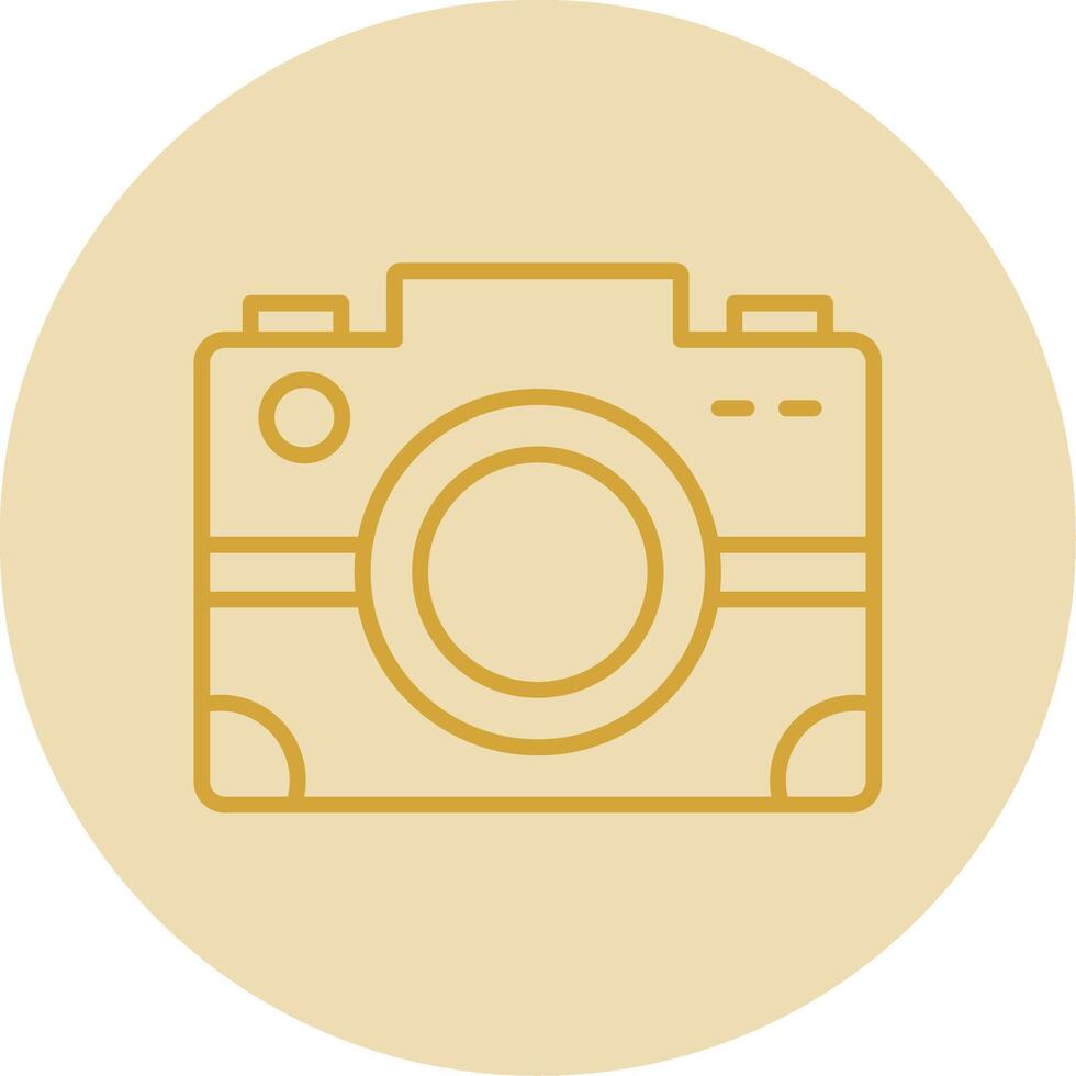 camera lijn geel cirkel icoon vector