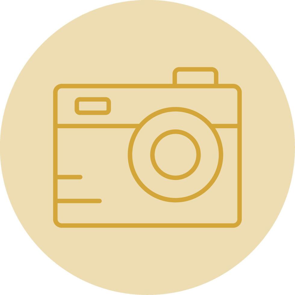 camera lijn geel cirkel icoon vector