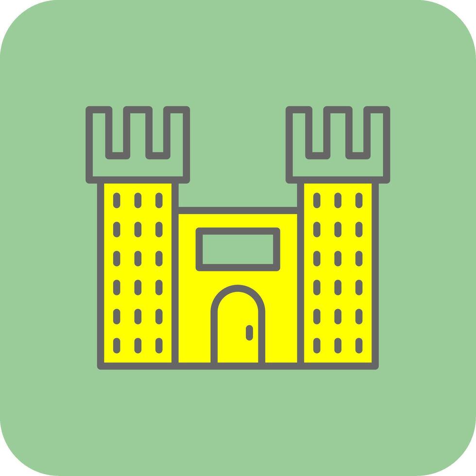 kasteel gevulde geel icoon vector