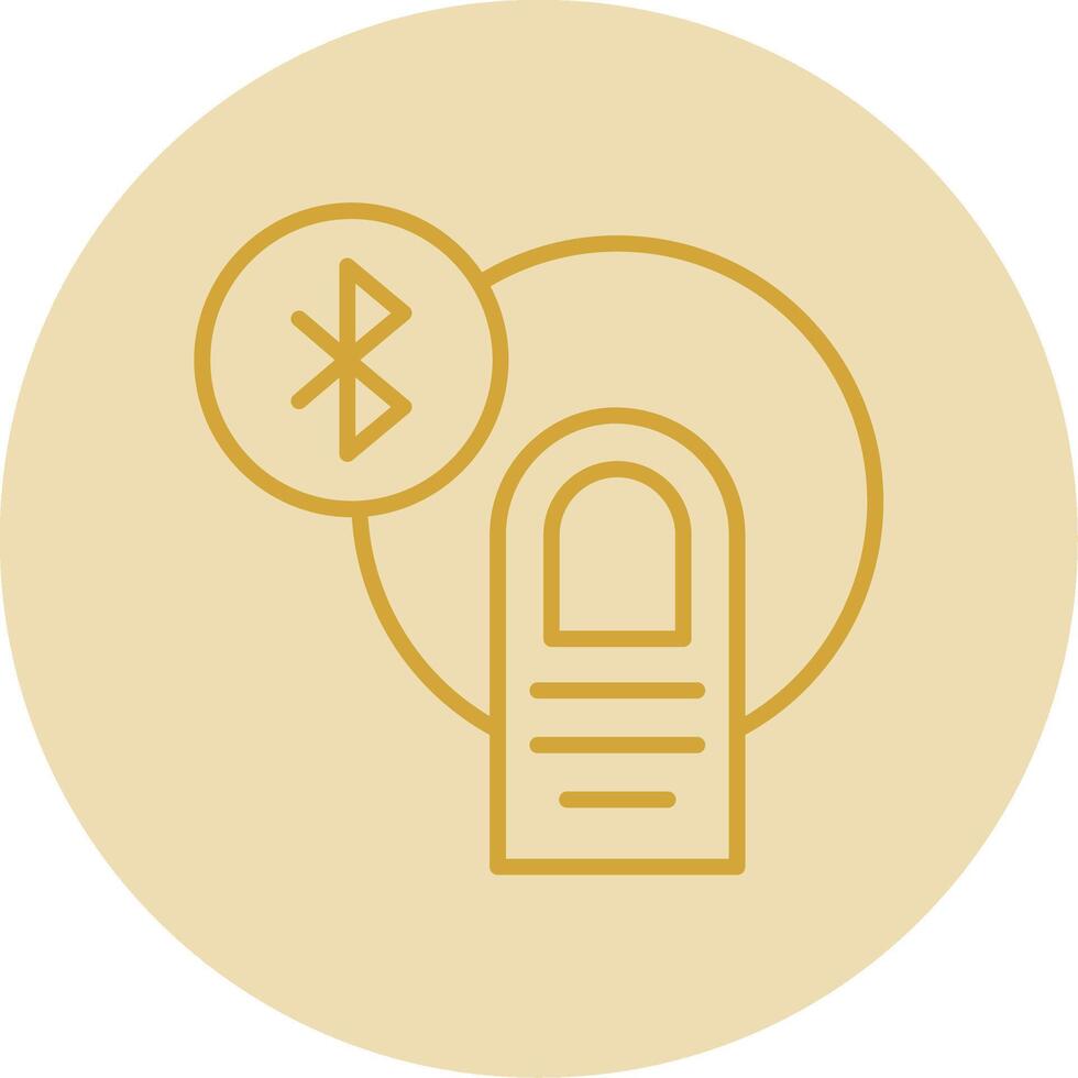 Bluetooth lijn geel cirkel icoon vector