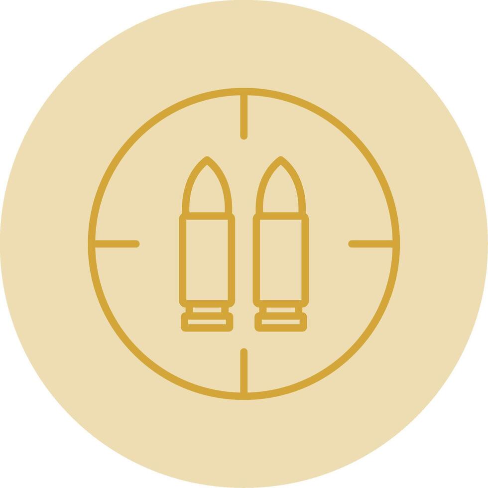 munitie lijn geel cirkel icoon vector