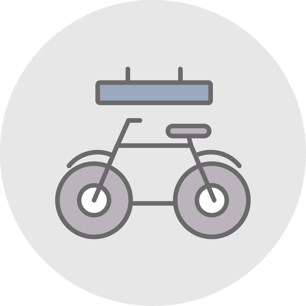 fiets lijn gevulde licht icoon vector