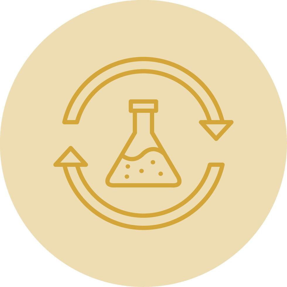 Chemicaliën lijn geel cirkel icoon vector