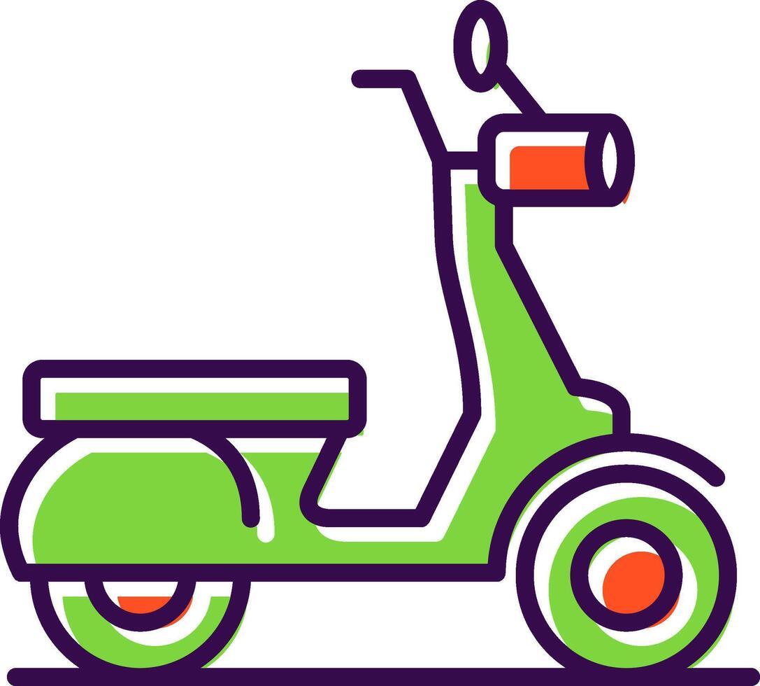 scooter gevulde ontwerp icoon vector