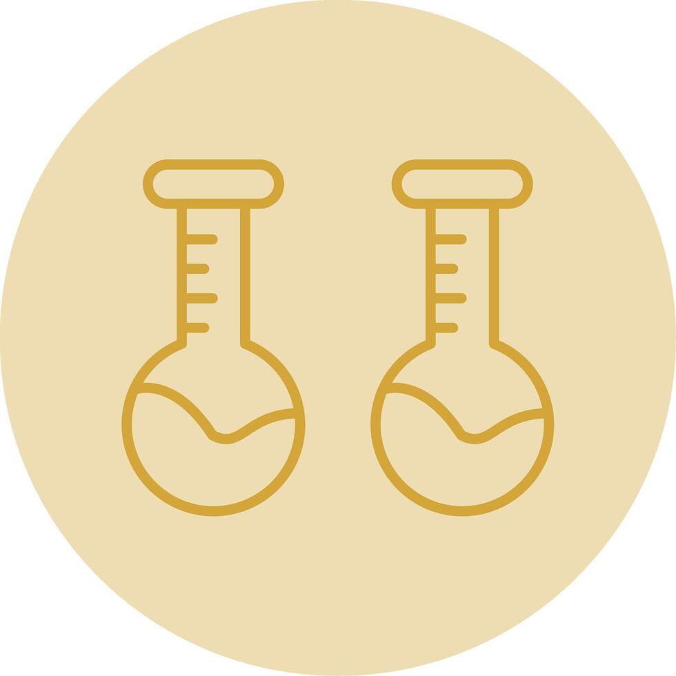 volumetrisch fles lijn geel cirkel icoon vector