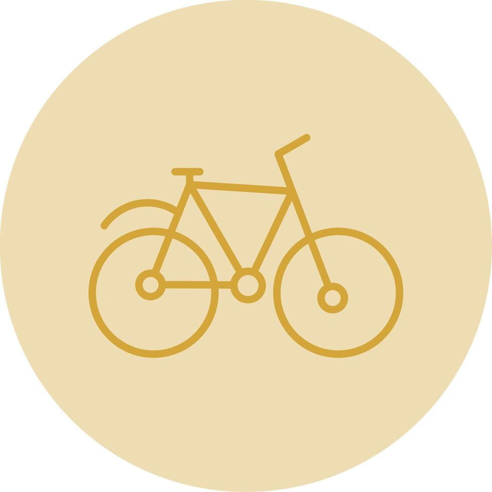 fiets lijn geel cirkel icoon vector
