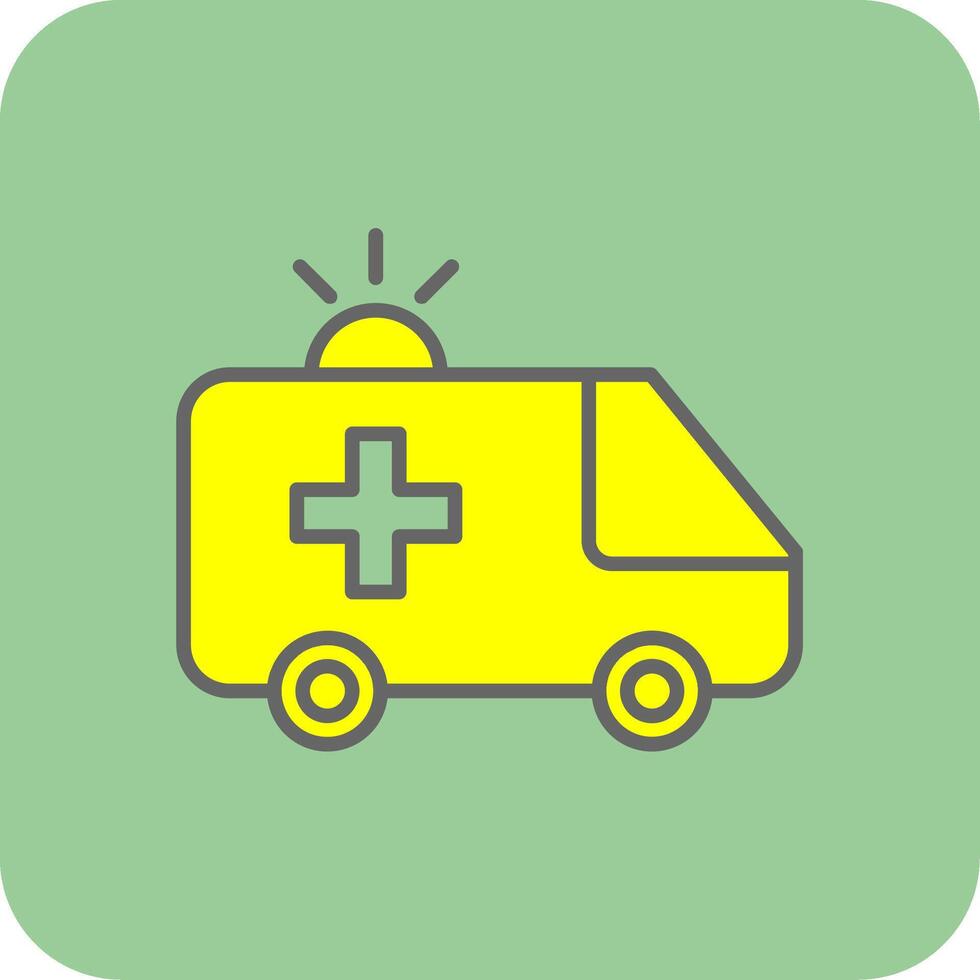 ambulance gevulde geel icoon vector